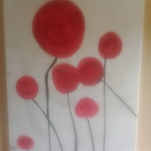Red Balloon Flower Painting